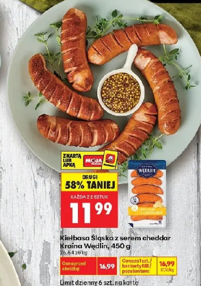 Kiełbasa Śląska z serem cheddar Kraina Wędlin