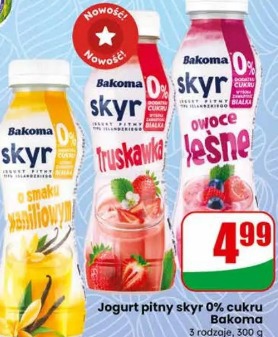 Jogurt pitny skyr 0% cukru Bakoma