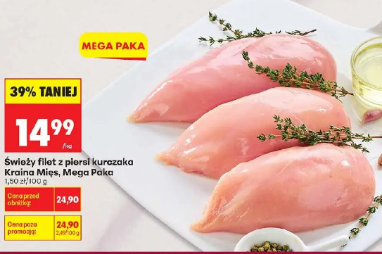 Świeży filet z piersi kurczaka Kraina Mięs, Mega Paka