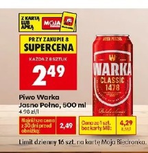 Piwo Warka Jasne Pełne