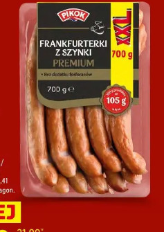 Pikok Premium Frankfurterki z szynki, XXL