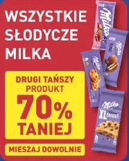 Wszystkie słodycze Milka drugi tańszy 70%taniej