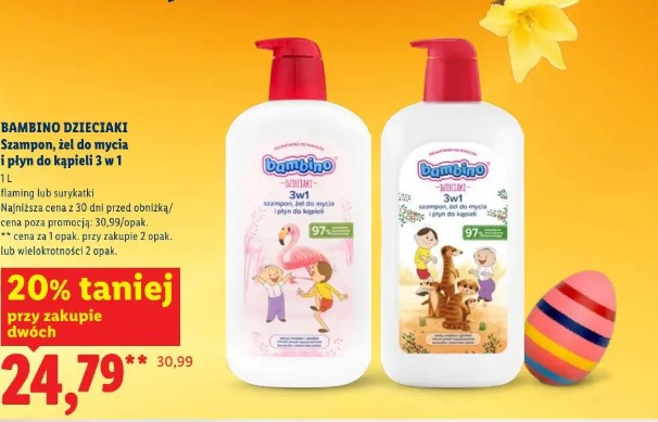 Bambino Dzieciaki Szampon, żel do mycia i płyn do kąpieli 3 w 1