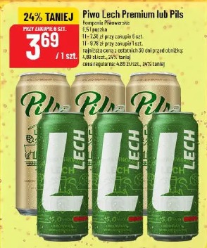 Piwo Lech Premium lub Pils Kompania Piwowarska