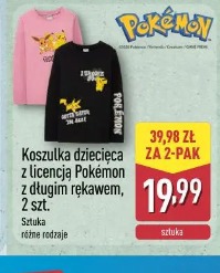 Koszulka dziecięca z licencją Pokémon z długim rękawem, 2 szt.