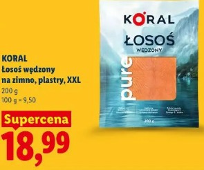 Koral Łosoś wędzony na zimno, plastry, XXL