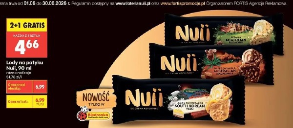 Lody na patyku Nuii