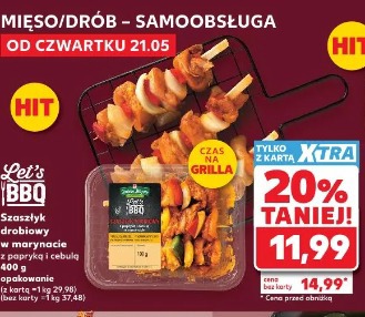 Let's BBQ Szaszłyk drobiowy w marynacie z papryką i cebulą