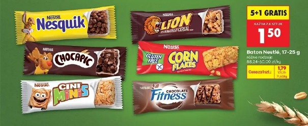 Baton Nestlé różne rodzaje