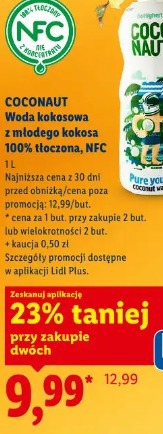 Coconaut Woda kokosowa z młodego kokosa 100% tłoczona, NFC