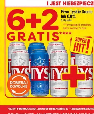 Piwo Tyskie Gronie lub 0,0%