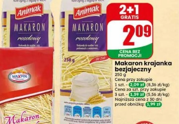 Makaron krajanka bezjajeczny Animak