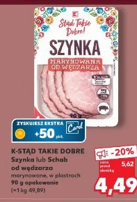 K-Stąd Takie Dobre Szynka lub Schab od wędzarza marynowane, w plastrach
