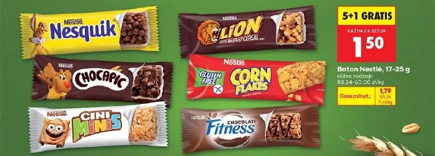 Baton Nestlé różne rodzaje
