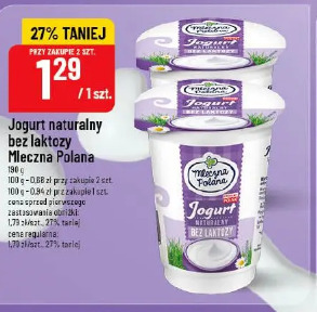 Jogurt naturalny bez laktozy Mleczna Polana