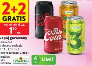 Napój gazowany Zbyszko wybrane rodzaje