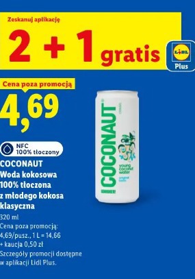 Coconaut Woda kokosowa 100% tłoczona z młodego kokosa klasyczna