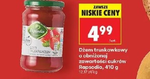 Dżem truskawkowy o obniżonej zawartości cukrów Rapsodia