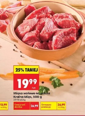 Mięso wołowe na gulasz Kraina Mięs