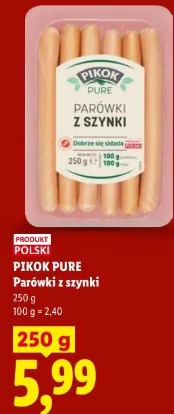Pikok Pure Parówki z szynki