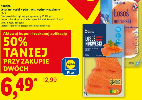 Nautica łosoś norweski w plastrach wędzony na zimno