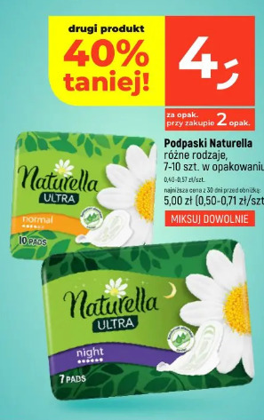 Podpaski Naturella różne rodzaje