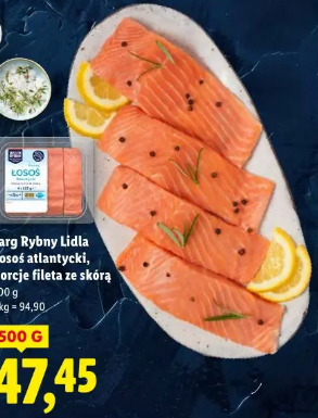 Targ Rybny Lidla Łosoś atlantycki, porcje fileta ze skórą