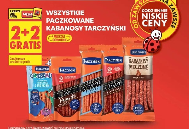 Wszystkie paczkowane kabanosy Tarczyński