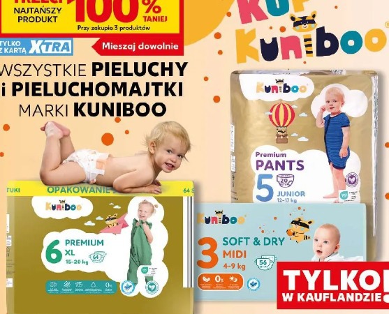 Wszystkie pieluchy i pieluchomajtki marki Kuniboo