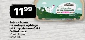 Jaja z chowu na wolnym wybiegu od kury zielononóżki Od Kokoszki