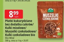 Płatki kukurydziane bez dodatku cukrów/Kulki miodowe/Muszelki czekoladowe/Kulki czekoladowe bio Eko Wital