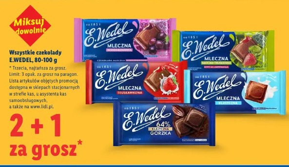 Wszystkie czekolady E.WEDEL, 80-100 g