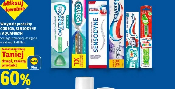 Corega, Sensodyne i Aquafresh wszystkie produkty