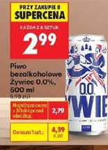 Piwo bezalkoholowe Żywiec 0,0%, 500 ml