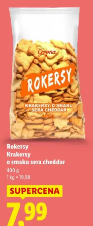 Rokersy Krakersy o smaku sera cheddar