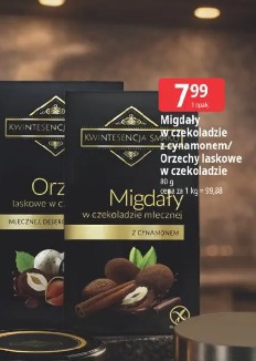 Kwintesencja Smaku Migdały w czekoladzie z cynamonem/Orzechy laskowe w czekoladzie mlecznej