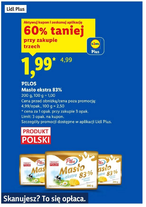 Pilos Masło ekstra 83%