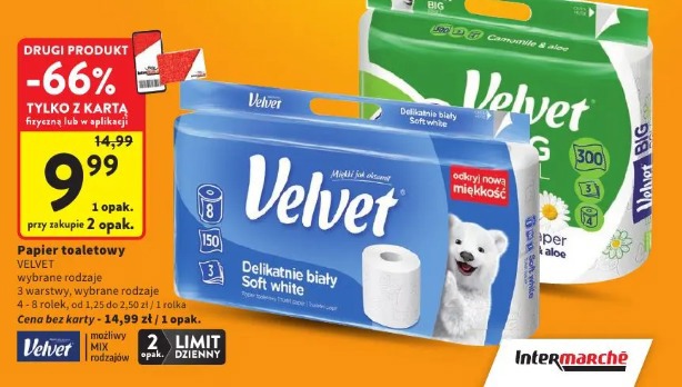 Velvet Delikatnie biały Soft white papier toaletowy