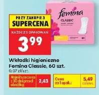 Wkładki higieniczno Femina Classic, 60 szt.