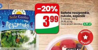 Sałata roszponka, rukola, szpinak Sole Gusto