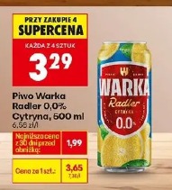Warka Radler 0,0% Cytrynowy piwo