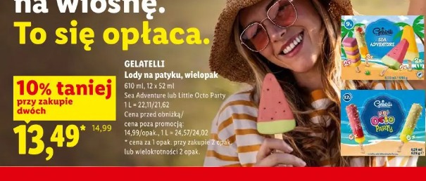 Gelatelli Lody na patyku, wielopak
