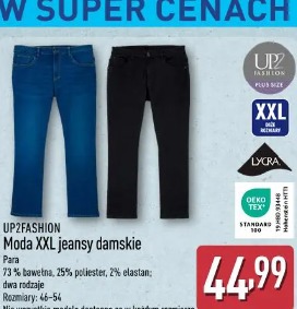 Moda XXL jeansy damskie UP2FASHION