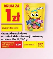 Orzeszki arachidowe w czekoladzie mlecznej i cukrowej otoczce Monti