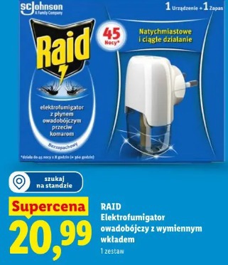 Raid elektrofumigator owadobójczy z wymiennym wkładem