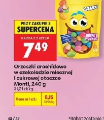 Orzeszki arachidowe w czekoladzie mlecznej i cukrowej otoczce Monti
