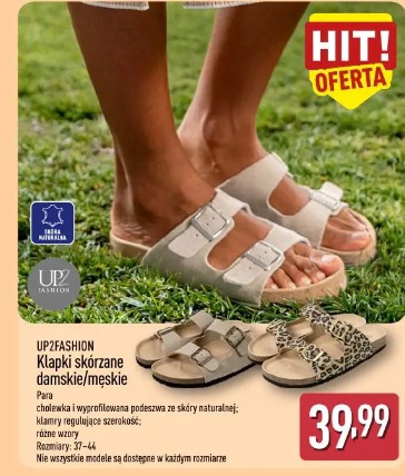 UP2FASHION Klapki skórzane damskie/męskie 