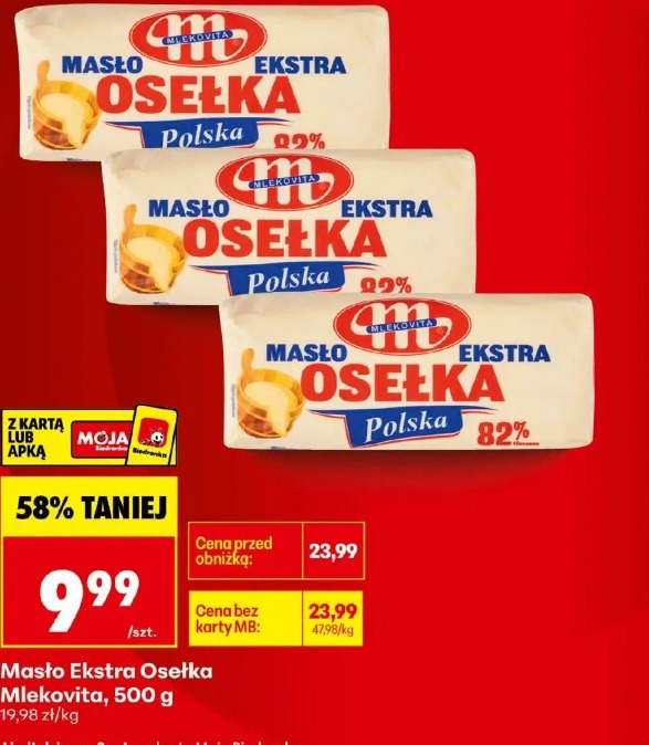 Masło Ekstra Osełka Mlekovita