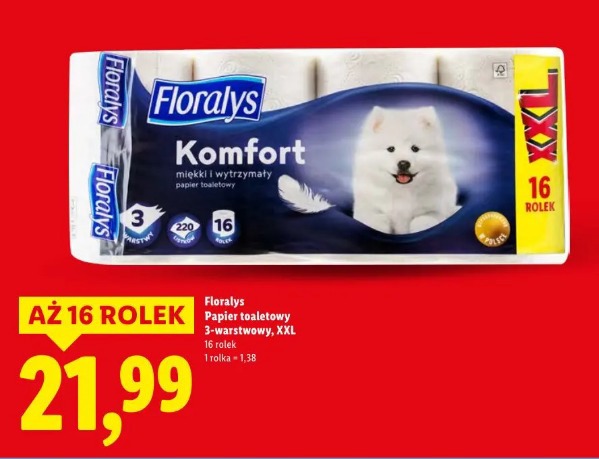 Floralys Papier toaletowy 3-warstwowy, XXL