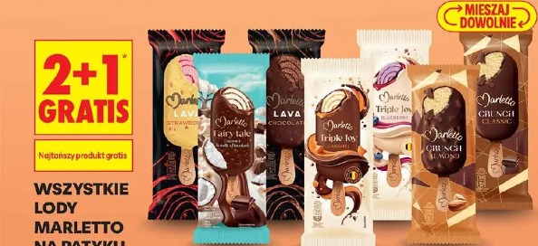 Wszystkie lody Marletto na patyku